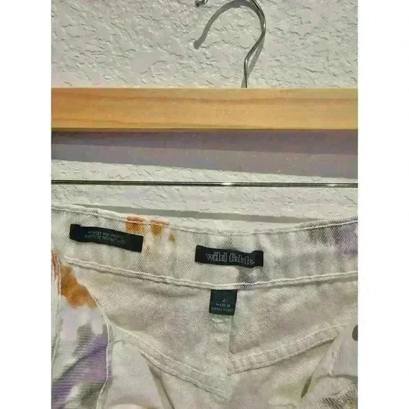 Wild Fable Highest Rise Shorts Women Tie Dye White Raw Hem Button Fly - Picture 3 of 3